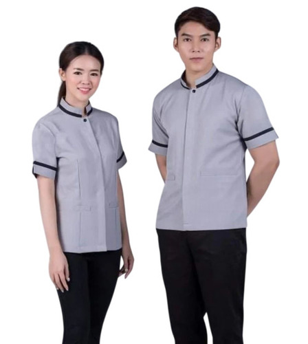 Waiter Uniform For Hotel - Cotton Multiple Colors Short Sleeve | Standard Collar Lightweight Breathable Washable