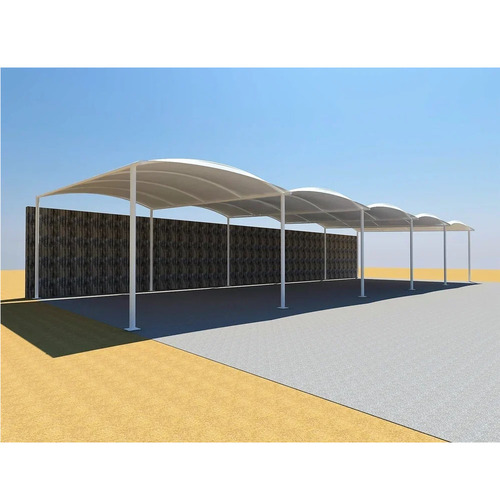 White Car Parking Tensile Structure