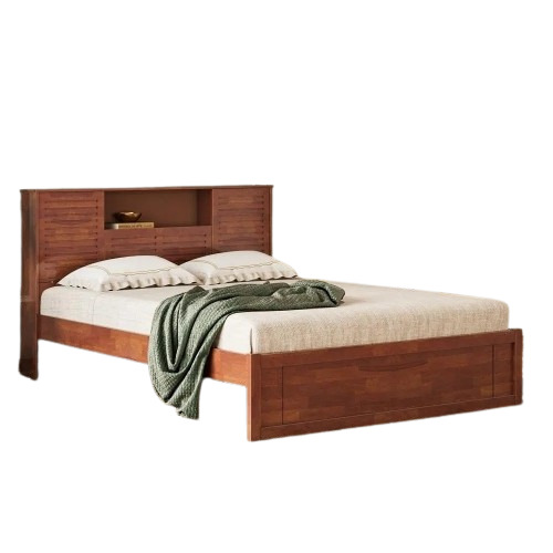 Wooden Bed - Wooden Rectangle Brown | Durable Fine Finished Handmade Easy to Clean Carpenter Assembly
