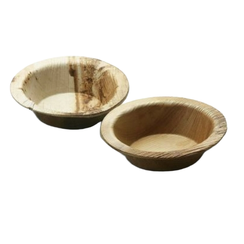 4 Inch Areca Leaf Bowl - Areca Leaf, 4 Inch, Brown | Disposable, Durable, Fine Finished, Round, Plain Pattern