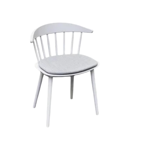 Desiger Cushion Chair - Wood Standard White, Fine Finished | Durable, Antique Industrial Style