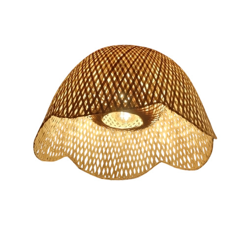 Designer Electric Bamboo Lamp - Bamboo, Standard Size, Brown | Flower Shape, Energy Saving Light Source, Electric Power Source