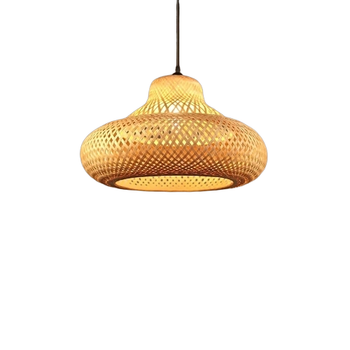 Electric Bamboo Lamp - Bamboo, Standard Size, Brown, Electric Powered | Energy Saving, Round, Modern Style, Heavy Duty