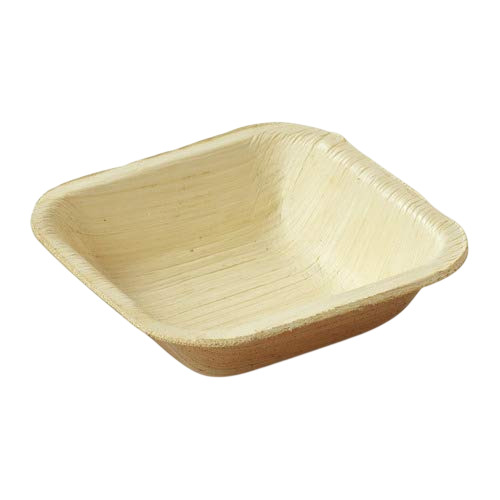 German Areca Leaf Bowl - Areca Leaf, 4 Inch, Brown | Disposable, Durable, Fine Finished, Plain Pattern