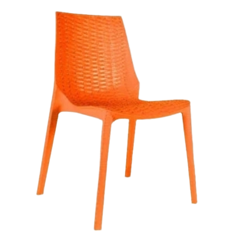 Omega Plastic Chair - PVC Plastic, Orange | Durable, Fine Finished, Indoor Furniture