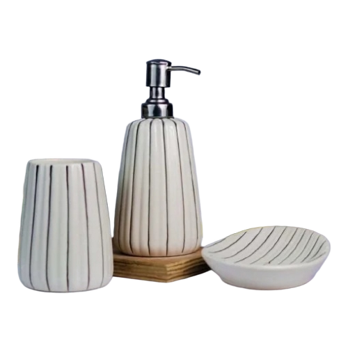 White Ceramic Bathroom Set
