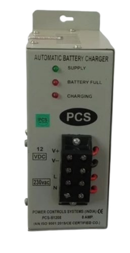 Battery Charger 12V 8Amp - Mild Steel, Standard Size, Grey, Analog, DG Set Use