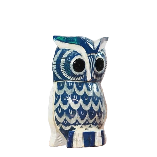 Blue White Owl Showpiece