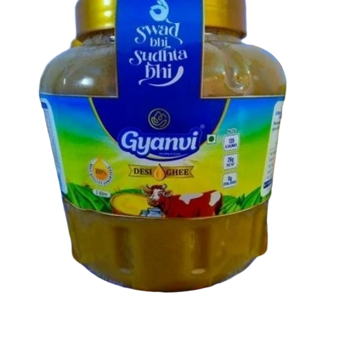 Desi Ghee 1 Kg - Light Yellow Bottle, Original Flavor | Purity Tested, Long Shelf Life
