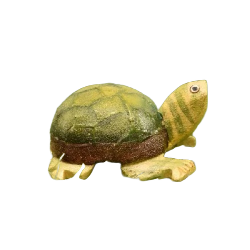 Handpainted Turtle Showpiece - Plastic, Durable, Easy to Install, Indoor Use, Vibrant Colors, Artisan Craftsmanship