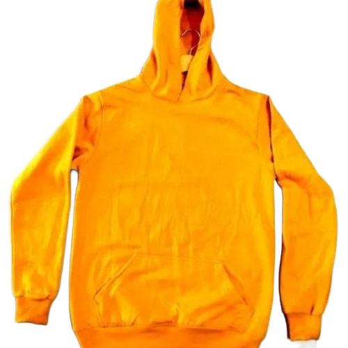 Mustard Yellow Plain Hoodie - Fleece Spandex, S-XXL, Boys, Winter, Washable, No Fade, Adjustable Hood, Kangaroo Pocket