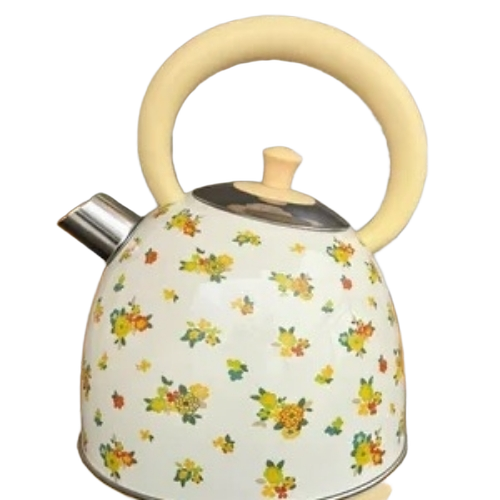 Quick Boiling Electric Water Kettle Flower Watermark Painting - Stainless Steel, Multicolour, 1350W, 50Hz | Rapid Boil, Auto Shut-Off, 360 Rotating Base