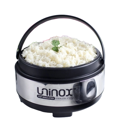 Uninox PUF Insulated Stainless Steel Hot Pot - Stainless Steel, 1500ml & 2000ml, Black | Rust-Proof, Mirror-Polished, Heat-Resistant, Multi-Piece Set