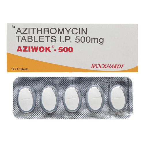 Aziwok Azithromycin 500 - Tablet 500mg Blister Pack | A Grade Hospital Use Dry Place Storage