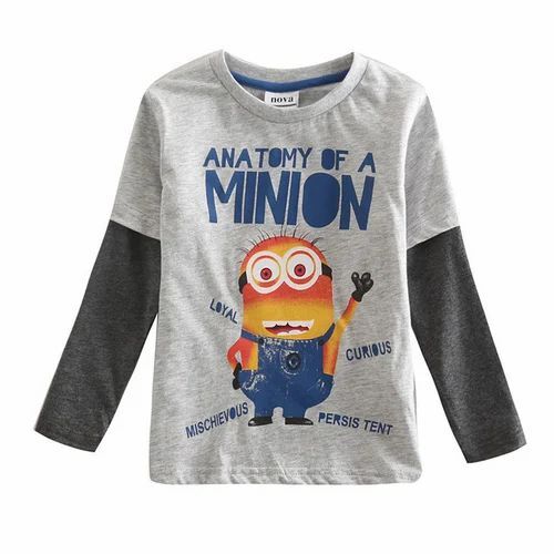 Boys Full Sleeves T Shirt - Color: Grey And Black