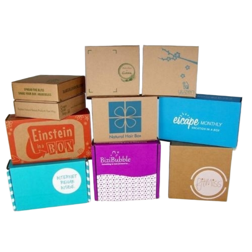 Printed Corrugated Boxes - 3 Ply Corrugated Board, Square 3mm, CMYK Offset Print, Gloss Laminate, Eco Friendly, Custom Size