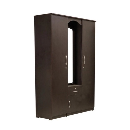 Solid Wooden Wardrobe - Poplar Plywood, Black, Polished Sunmica, Termite Proof, Durable