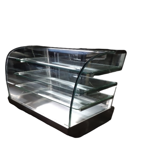 Ss Display Counters - Stainless Steel And Glass, Silver Grey, 3 Shelves | Led Lighting, Lockable Doors, Energy-efficient Cooling