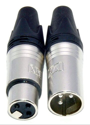 3 Pins Male Female XLR Connector - Metal, Black | Optical Fiber Cable, Electronic Use, Durable, Long Lasting