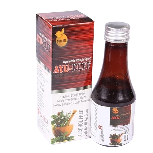 Ayu Kuff Cough Syrup - Liquid Bottle 100ml Good Quality | Suitable For All Ages Physician Directed Dosage 18 Months Shelf Life