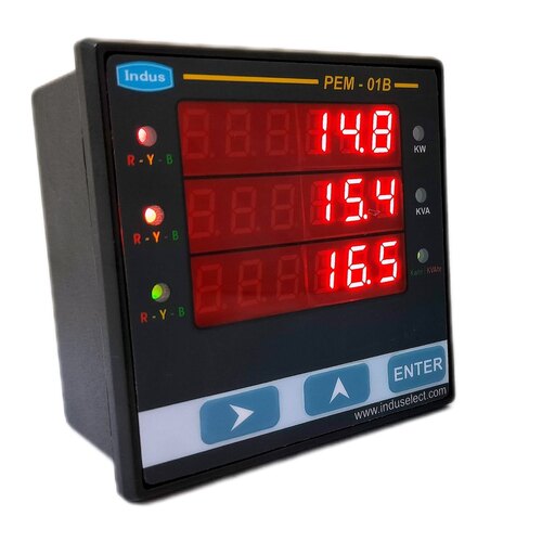 Digital Multifunction Energy Meter - Plastic Standard Size Black | Durable Long Lasting 1 Year Warranty