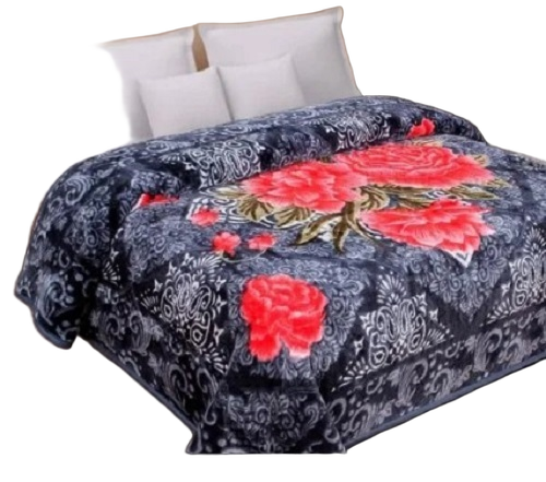 Floral Mink Blanket For Double Bed - Age Group: Children