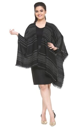Casual Wear Ladies Sbiotex Capes - Plain Black All Size Comfortable | Anti Wrinkle Stylist Washable