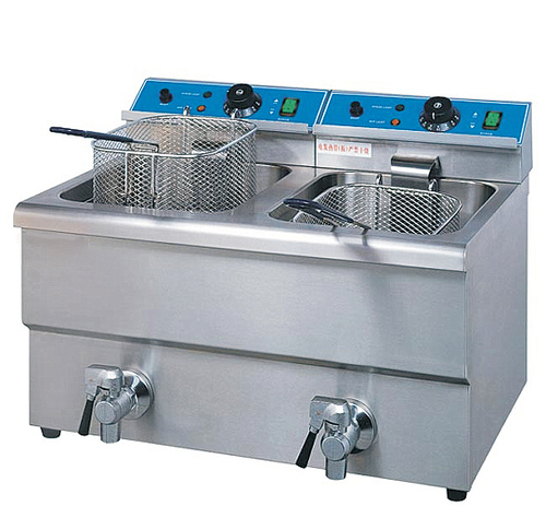 Commercial Double Deep Fryer - Stainless Steel, Standard Size, Silver | Durable, New, 1 Year Warranty