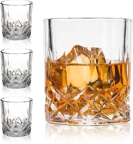 Drinking Glass Set Of 4 Pieces - Glass, Standard Size, Transparent | For Home, Restaurant Use