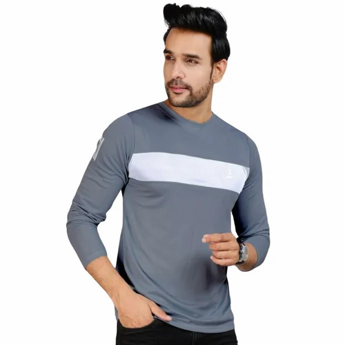 Matty Full Sleeve T Shirt - Cotton, All Size, Gray | O-Neck, Stylish, Comfortable, Skin Friendly