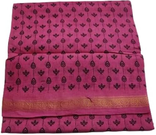 Pink Cotton Saree