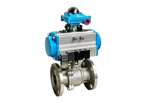 Pneumatic Ball Valve - Stainless Steel, Standard Size, Silver | Industrial Use, Durable, Long Lasting