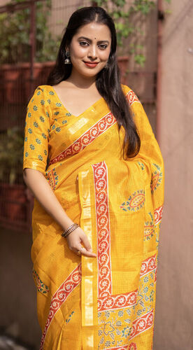 Traditional Yellow Ladies Saree