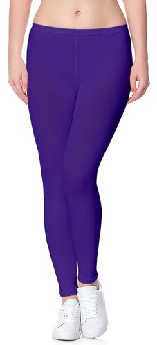Women Leggings - Cotton All Size Purple | Anti Wrinkle No Fade Stylish Comfortable