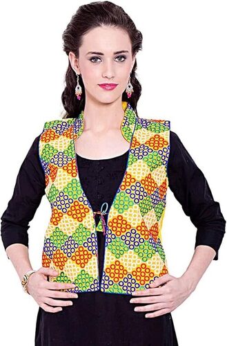 Womens Ethnic Shrug - Multicolor, All Size | Anti Wrinkle, Comfortable, Washable, Sleeveless