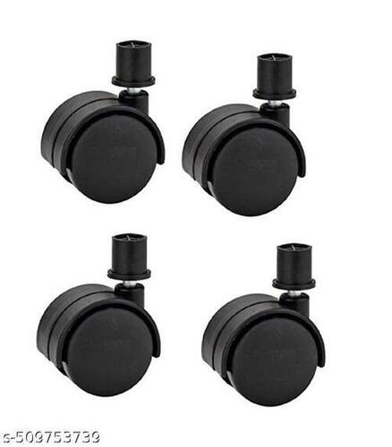Black Caster Wheels - Plastic Standard Size, Black | Durable, Long Lasting
