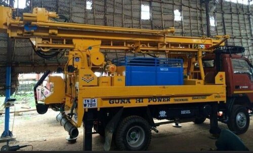 Borewell Mounted Drilling Machine - Steel, Yellow, Diesel Engine | Durable, Long Lasting, New Condition