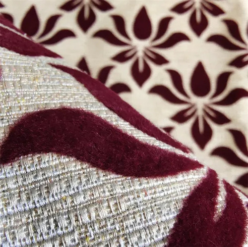 Home Textile Sofa Fabric - Polyester Maroon Eco Friendly | Anti-Static Shrink-Resistant