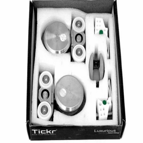 Sliding Folding Door Fittings - Steel Customize Size Silver | Manual Glass Sliding Polished Finish