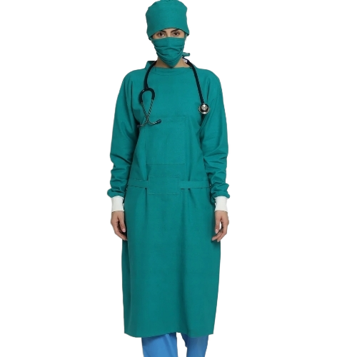 Surgical Gown - Polyester All Sizes Blue | Durable Long Lasting Skin Friendly Comfortable