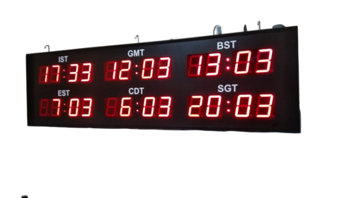 Global Time Display System - Color: Red