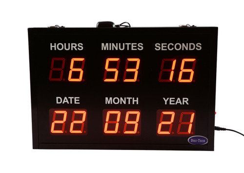 Led Time And Date Clock - Color: Red