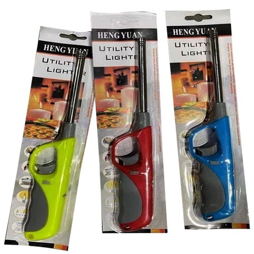 Red Kitchen Gas Lighter - Plastic & Alloy Steel, 210g, 100 mL | Electric Power, Refillable, Industrial Use