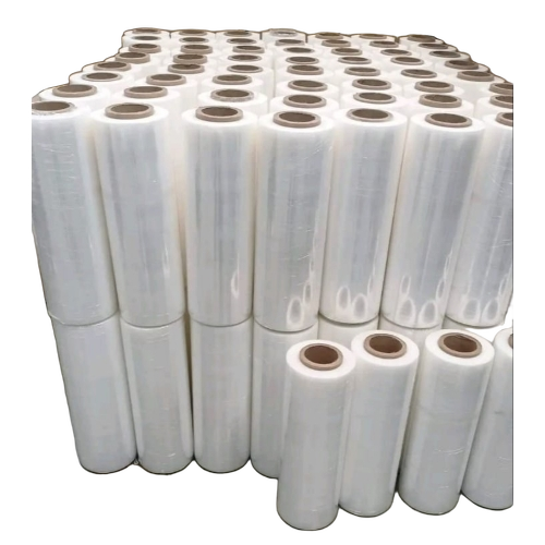 Stretch Film Roll - LLDPE 4 Inch x 100 M, White Transparent | Soft, Single-Layer Laminated, Offset Print, Customized Sizes