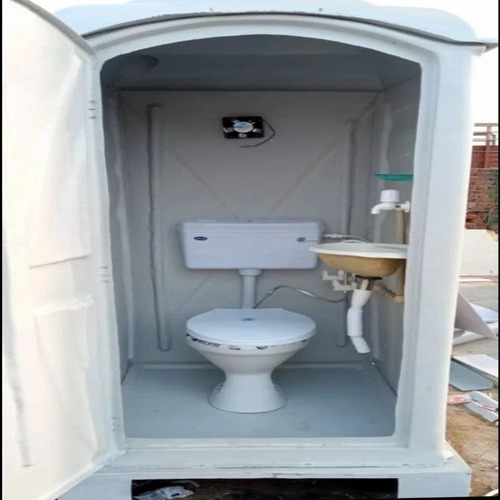 Supremo Portable Toilet - FRP Roof, PVC Door & Window, 3x3x6.5ft, Multicolor | Single Compartment, Sliding Window