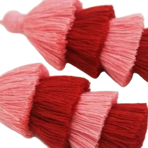 Handicraft Cotton Mini Tassel - Cotton 6 cm Multicolor | Smooth Texture Handcrafted Embroidery Garment Use