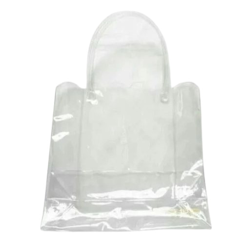 Pvc Bags - Transparent Recycled 300-500 gm, Screen Printed, Moisture-Proof, No Handle