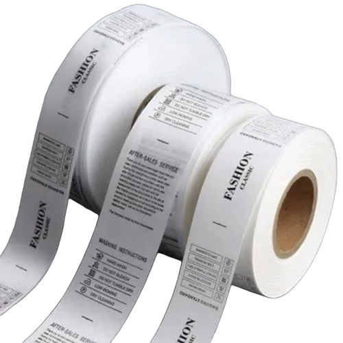White Taffeta Printed Labels - Color: All