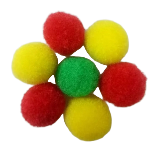 2 Cm Pom Pom Ball - Polyester, 2 Cm, Multi Color & Single Color | Soft, Fluffy