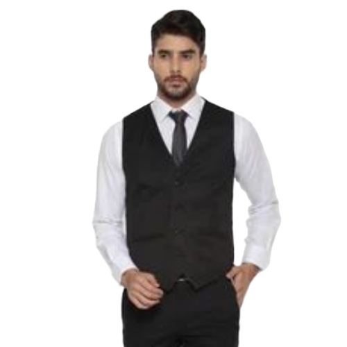 Black Polyester Waistcoat